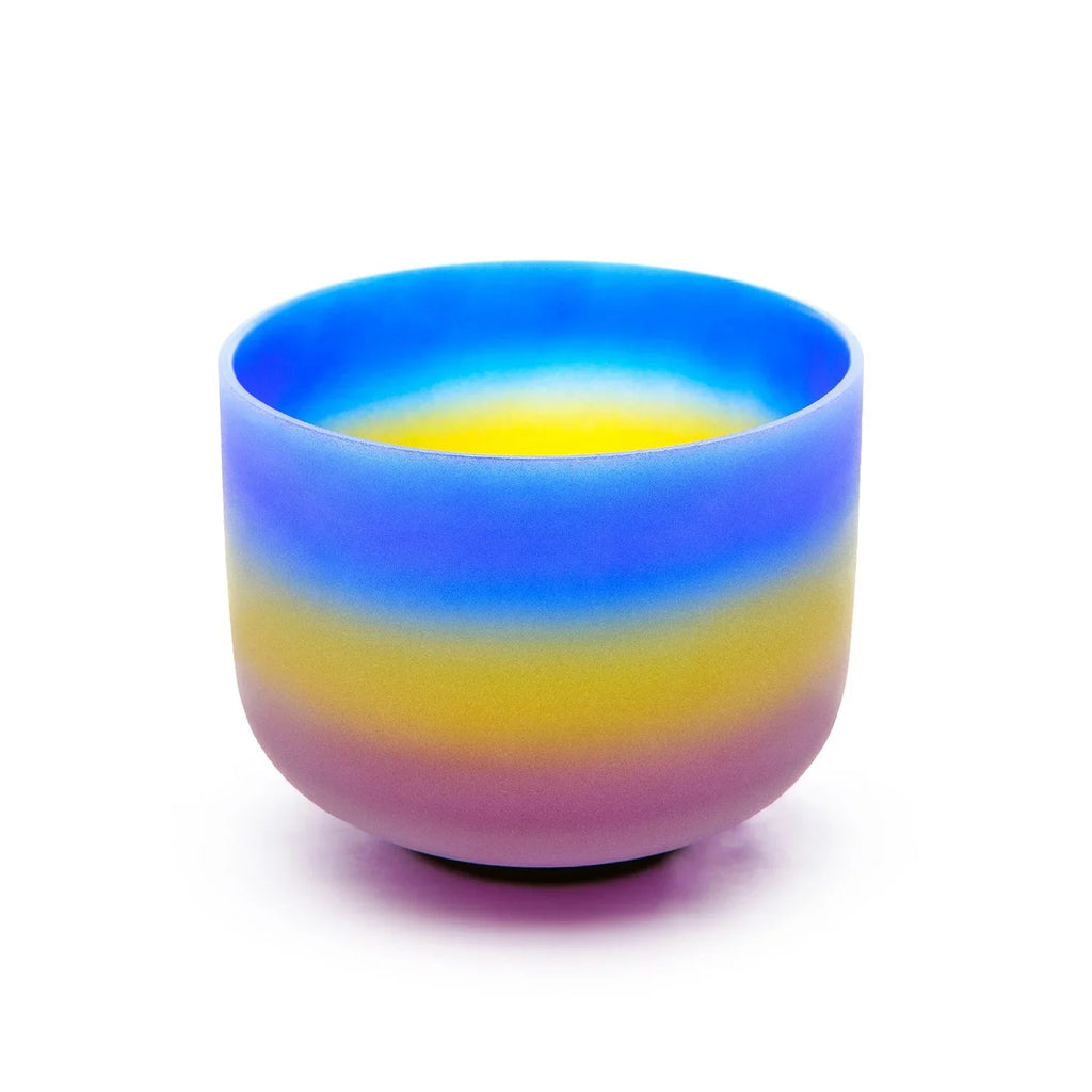 Rainbow Quartz Chakra Bowl 8 inch A Note Third Eye Chakra - ATSProducts