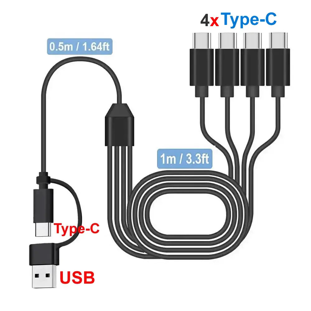 USB C Splitter Multi Charging Cable