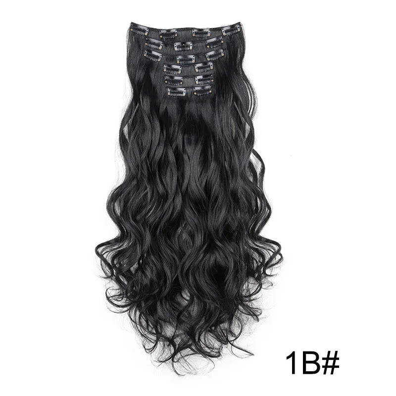 WIGSIN Synthetic 24Inch Long Curly 16 Clip Hair Extension - ATSProducts