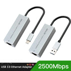 2500Mbps USB Ethernet Network Adapter for Macbook Pro Air USB C - ATSProducts