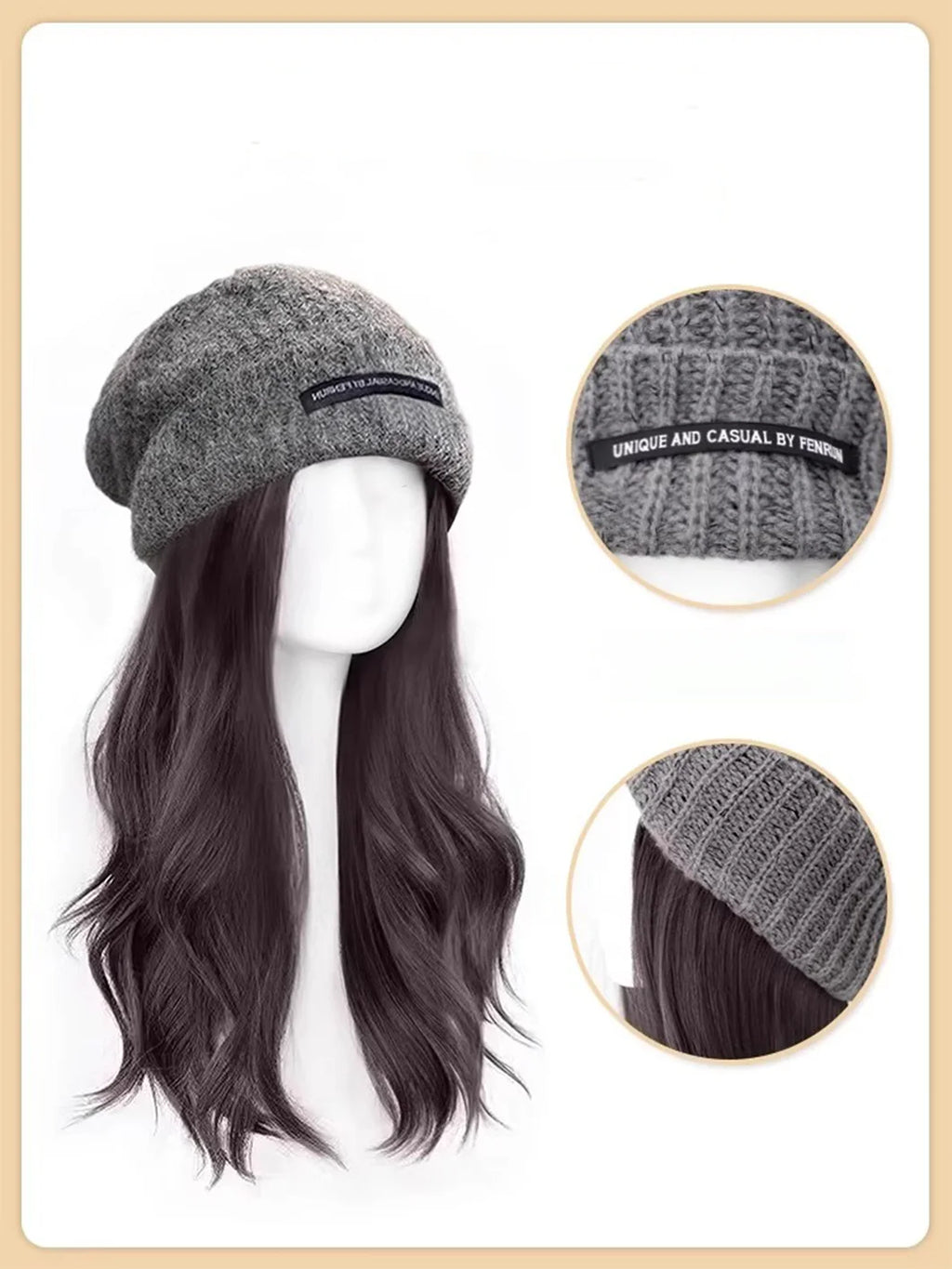 Allaosify Knit Cap Synthetic Curly Wig - ATSProducts
