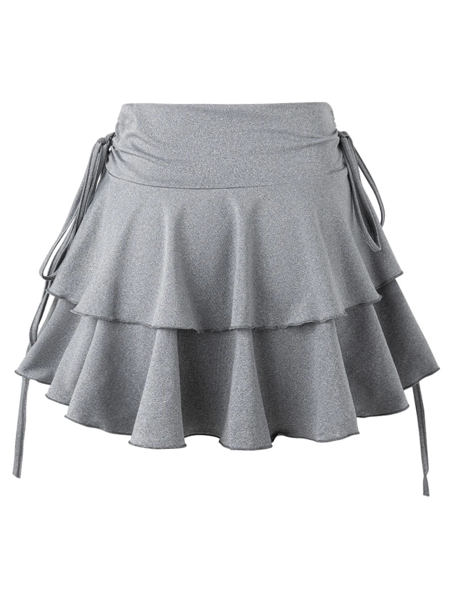 Cherry Aka Solid Color High-Waist Mini Skirt - ATSProducts