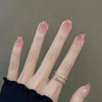 Qsezeny 24pcs French Almond Press on Nails - ATSProducts