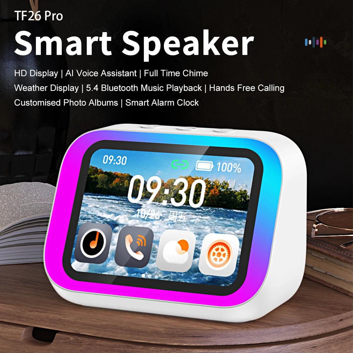 AI Smart Bluetooth 5.4 Speaker Voice Assistant With HDTouch Screen Display - ATSProducts