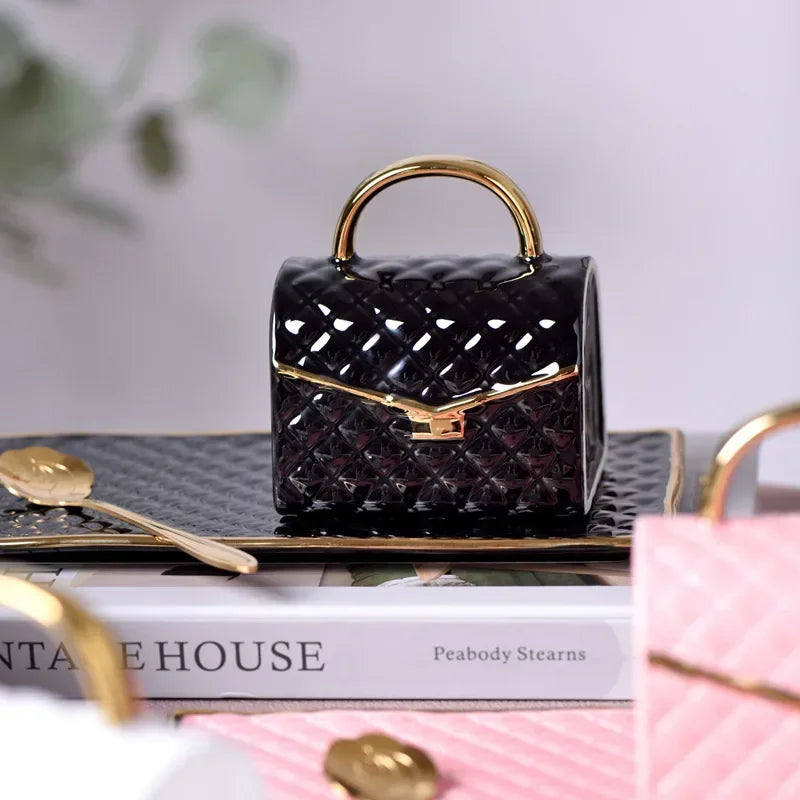 Coffee Cup Set Ceramic Purse Cup And Saucer - ATSProducts