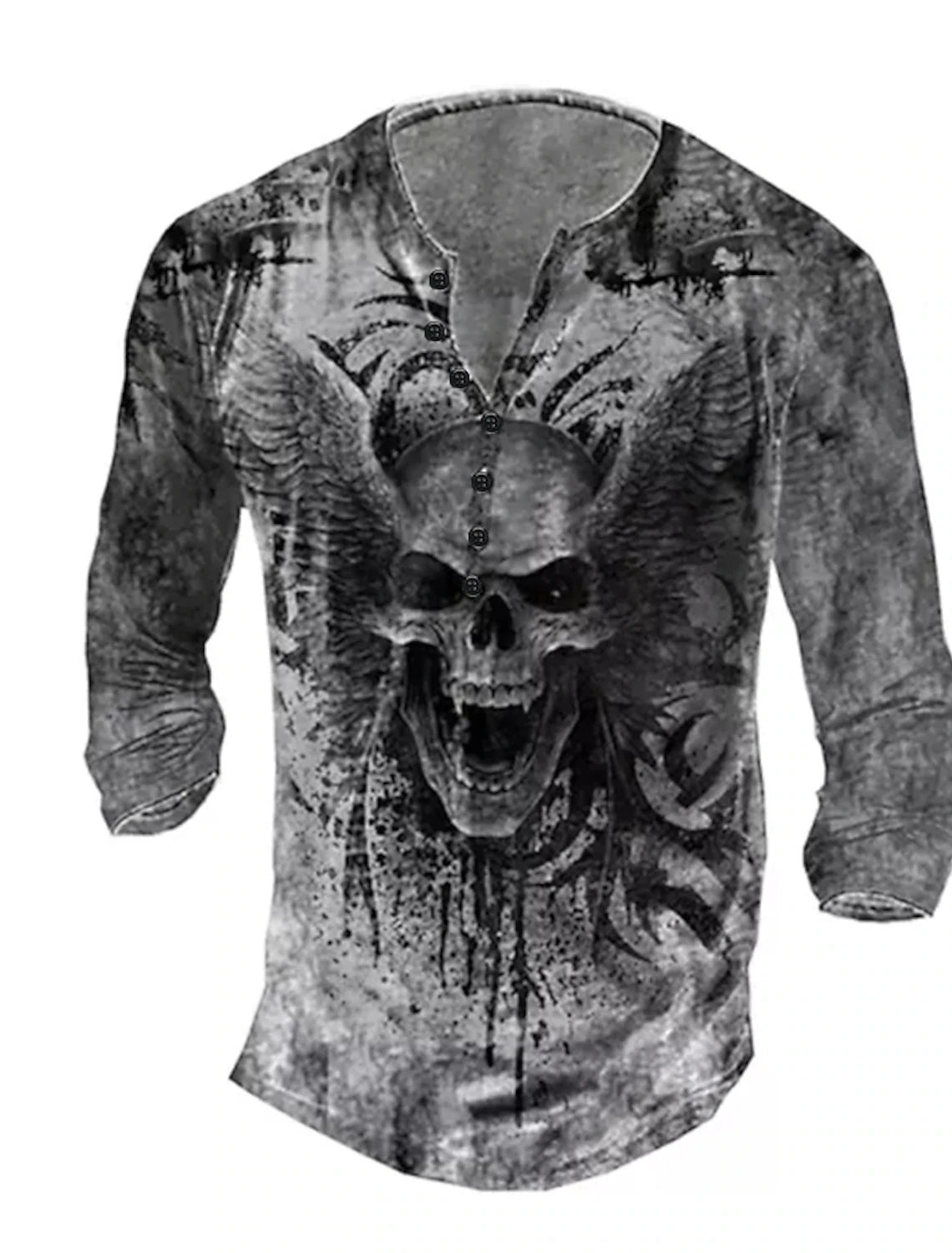 3D Design Button-Up V-Neck Shirt - ATSProducts