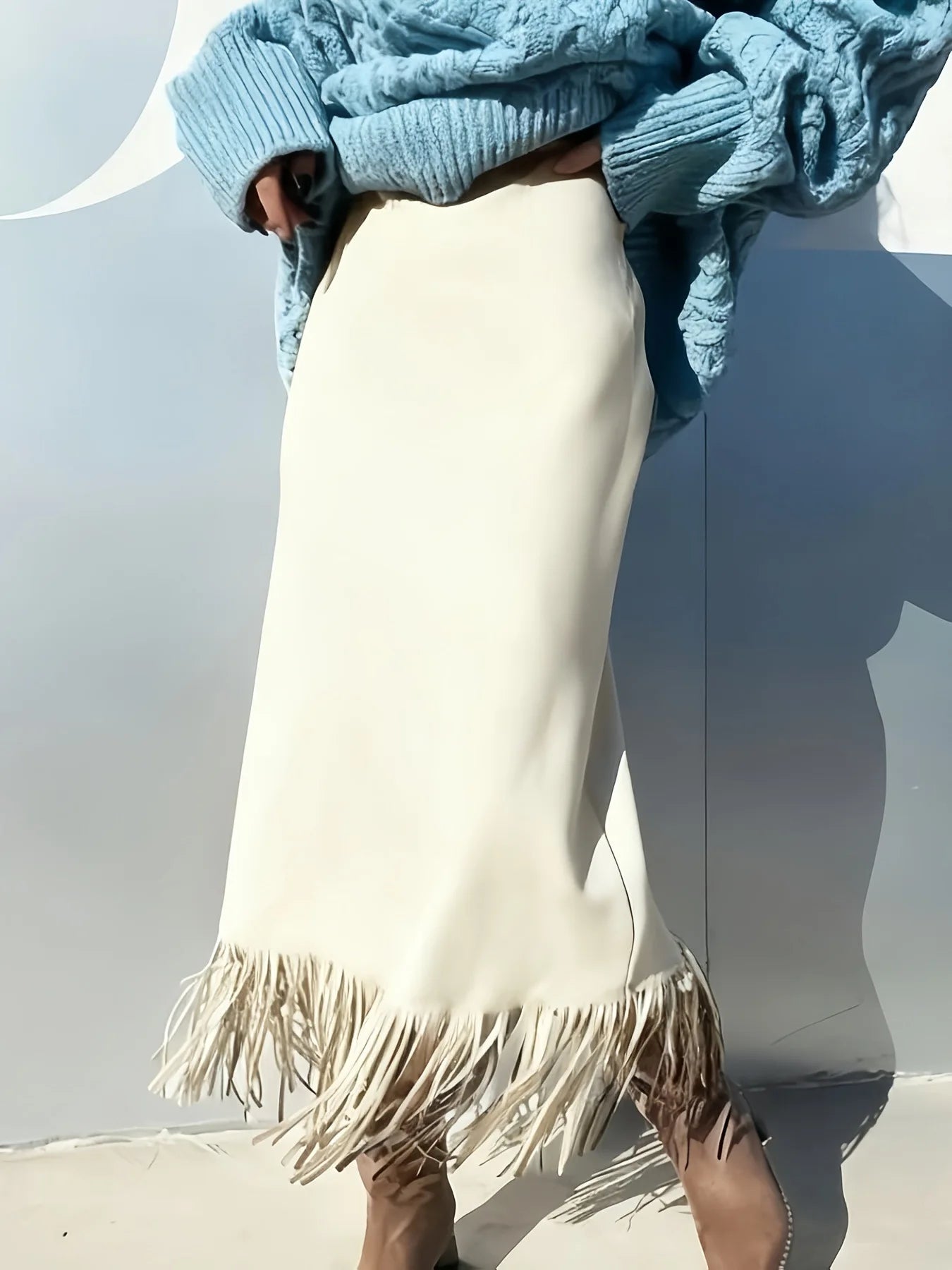 Fringed Long Suede Skirt - ATSProducts