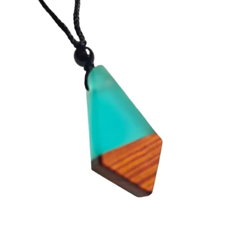 Miaiti Geometric Handcrafted Wood & Resin Pendant - ATSProducts