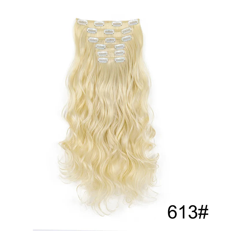 WIGSIN Synthetic 24Inch Long Curly 16 Clip Hair Extension - ATSProducts