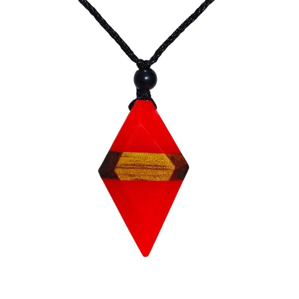 Miaiti Geometric Handcrafted Wood & Resin Pendant - ATSProducts