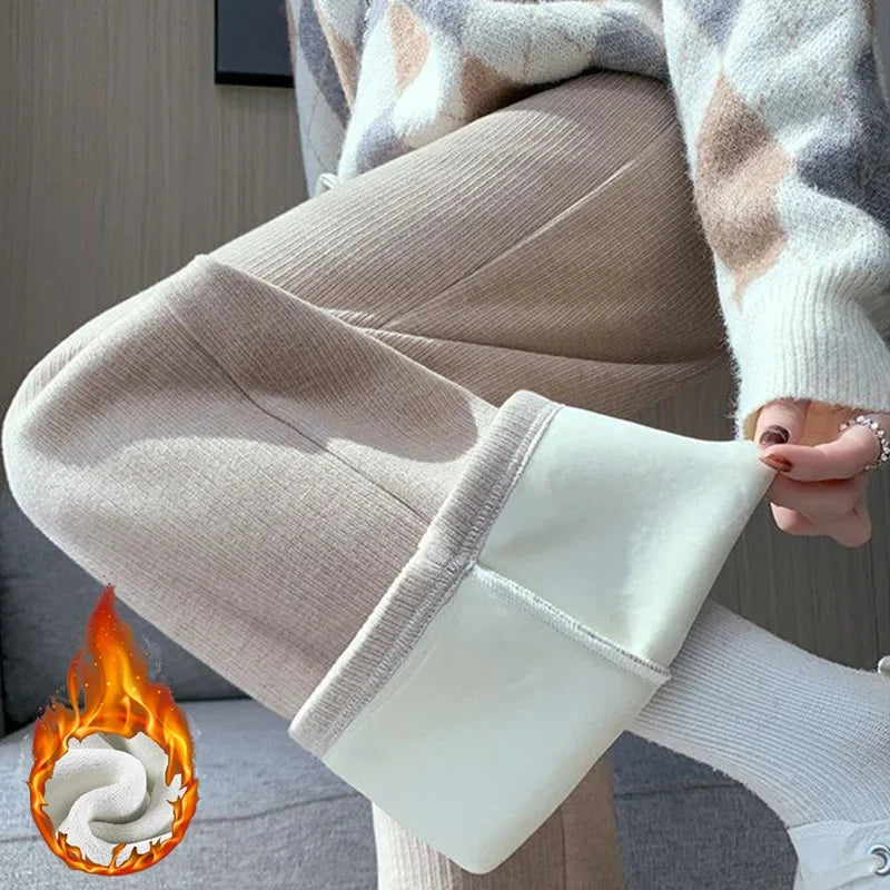 High Waist  Baggy Plush Thermal Pants - ATSProducts