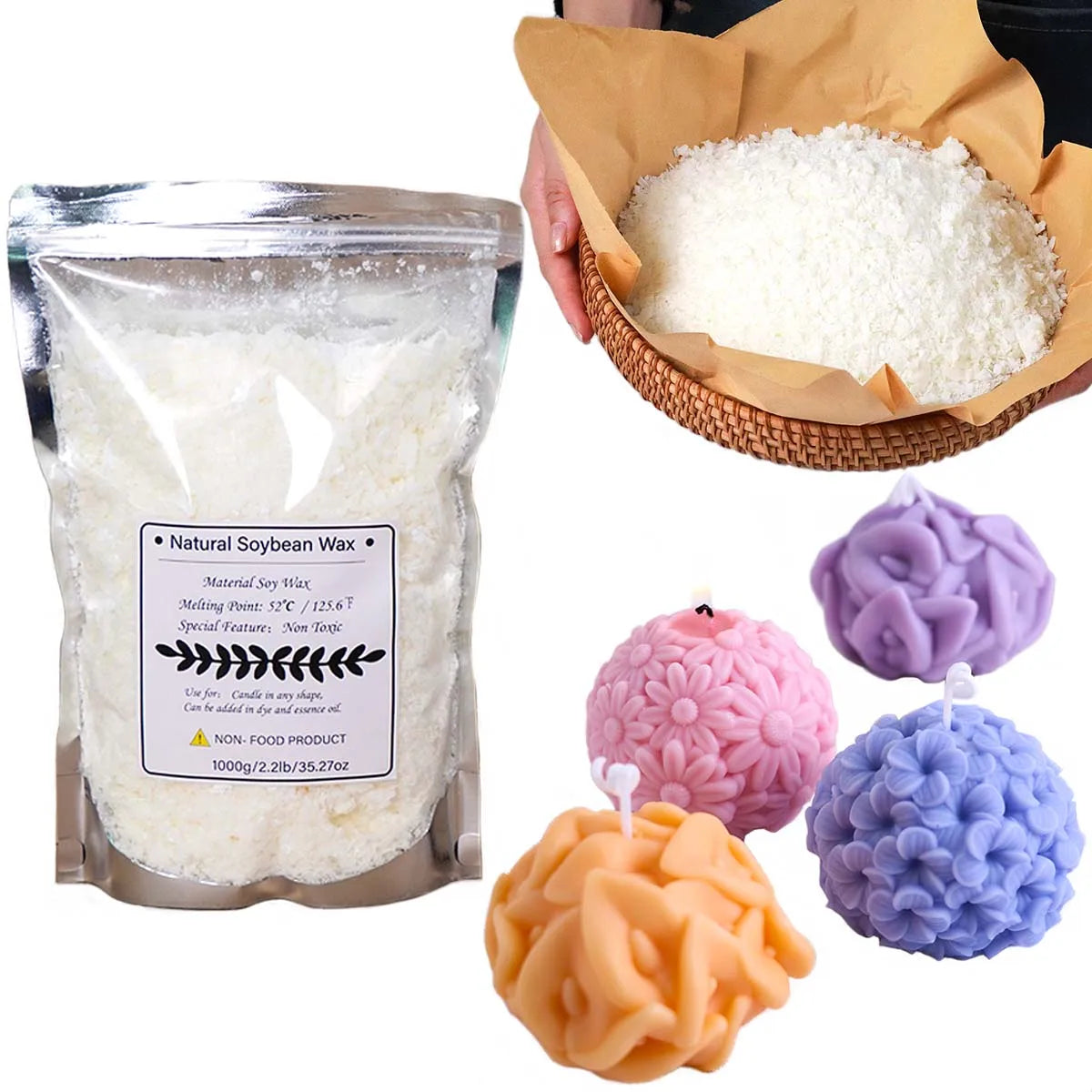 UdoCool 500g/1kg Natural Soy Wax - ATSProducts
