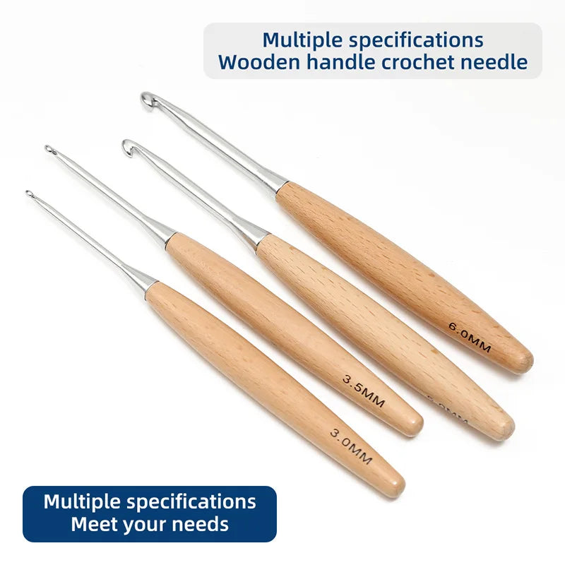 3-12mm Solid Wood Handle Crochet Hooks - ATSProducts