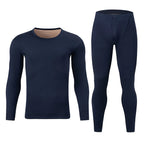 2Pc Men's Thick Velvet Solid Color Warm Suit - ATSProducts