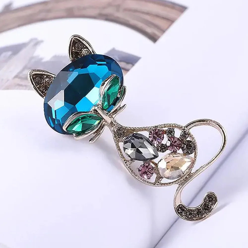 Blue Crystal Cat Brooches - ATSProducts