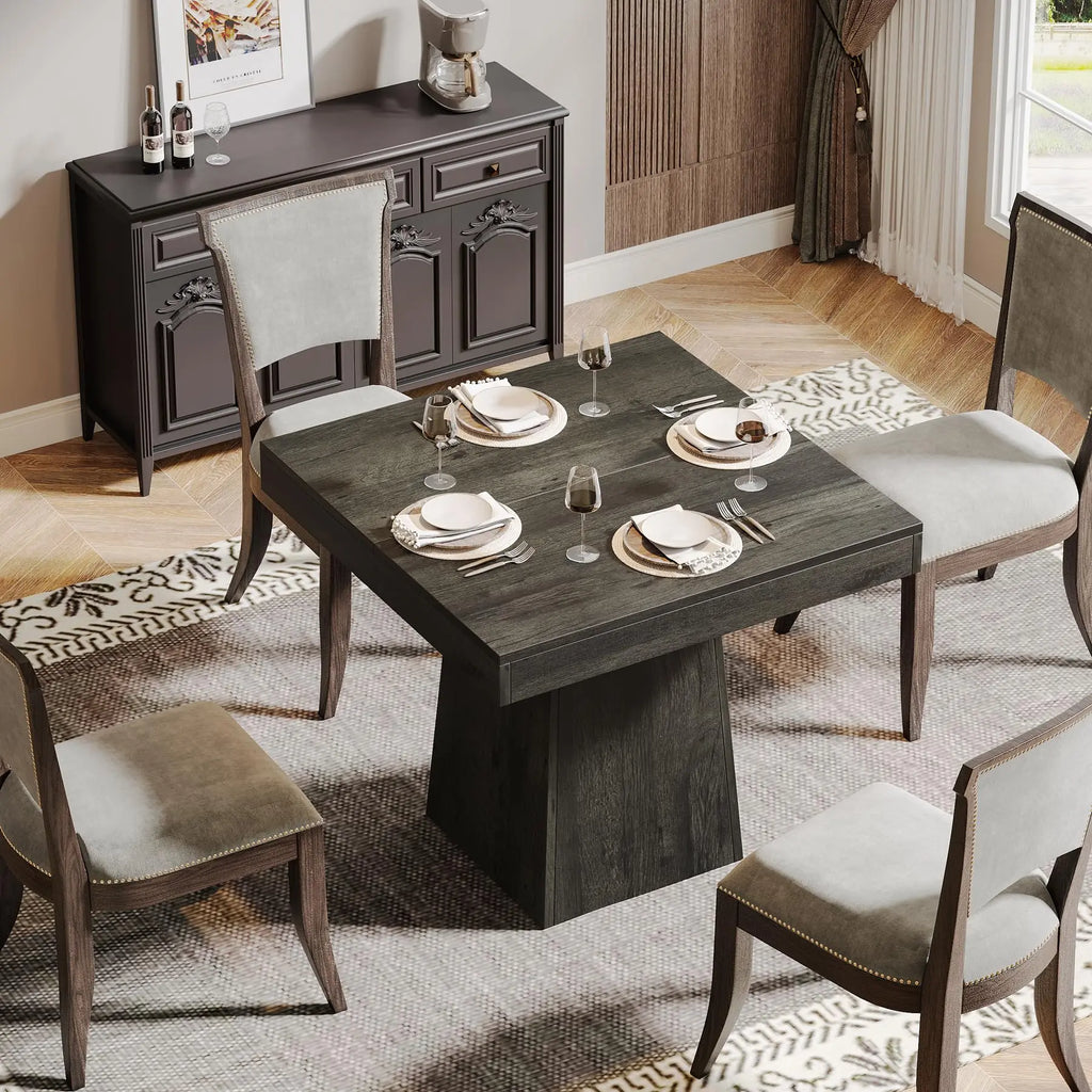 Tribesigns Square Dining Table for 4, 31.5-Inch With Sturdy Pedestal Base - ATSProducts