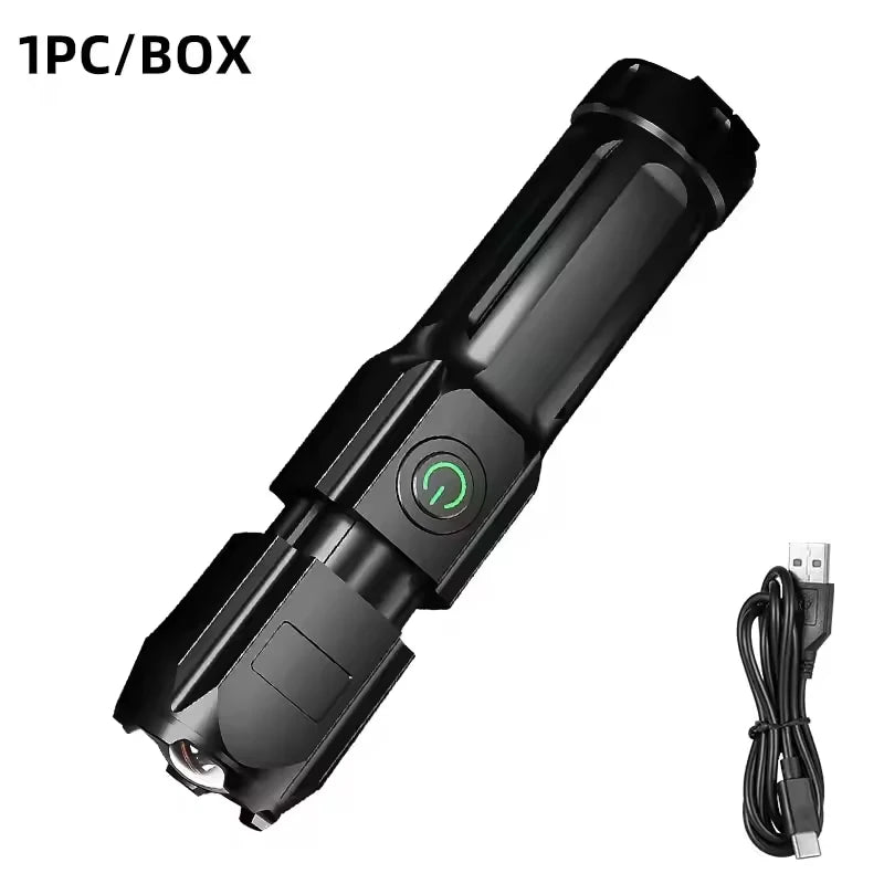 LED Camping Torch Flashlight USB Rechargeable - ATSProducts