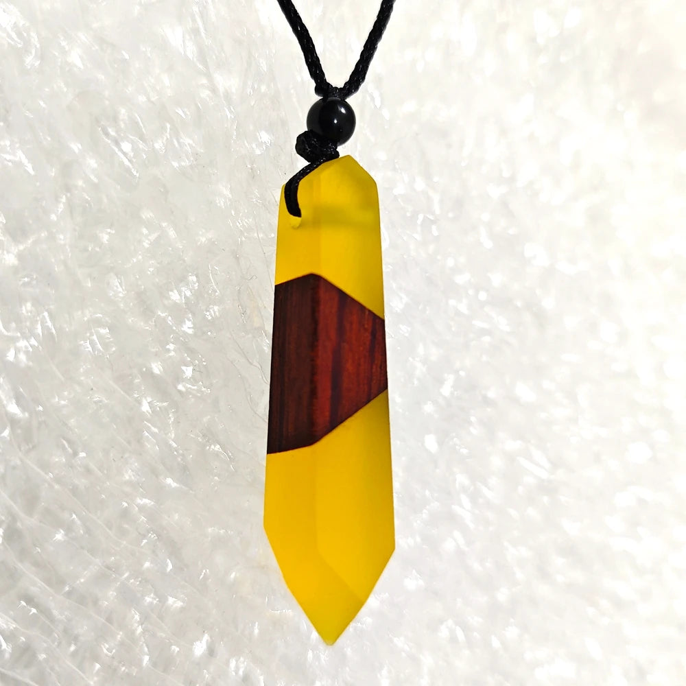 Miaiti Geometric Handcrafted Wood & Resin Pendant - ATSProducts