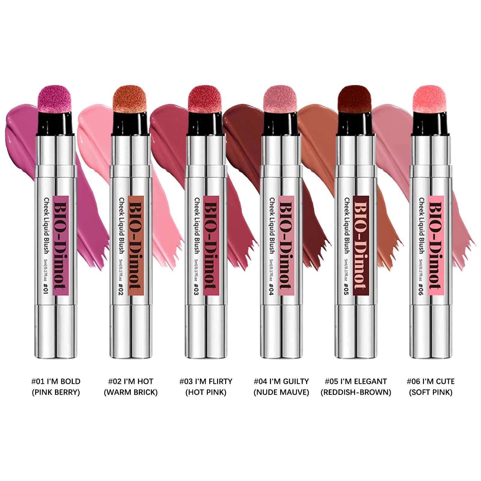 6 Colors Liquid Blush Stick with Sponge Tip - ATSProducts