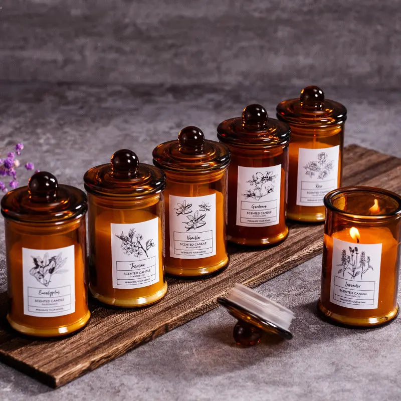 Vintage Glass Jar Scented Candle Essential Oils - ATSProducts