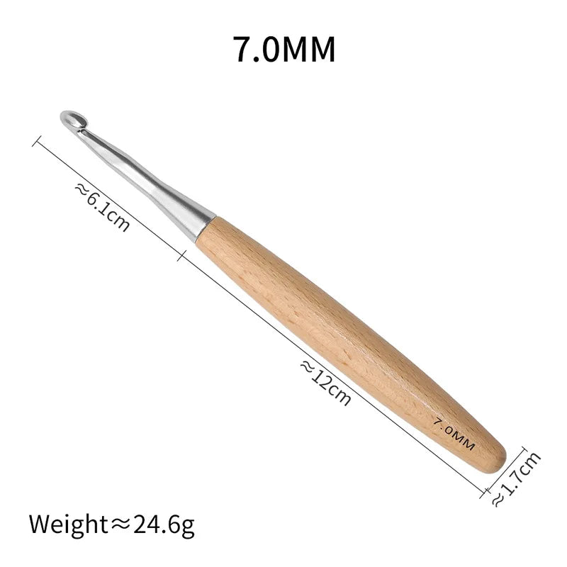3-12mm Solid Wood Handle Crochet Hooks - ATSProducts