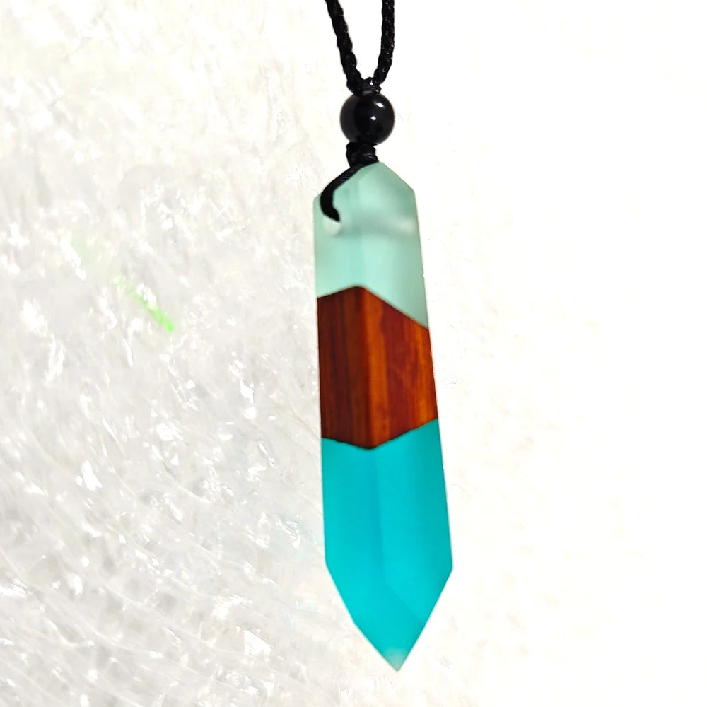 Miaiti Geometric Handcrafted Wood & Resin Pendant - ATSProducts