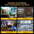 Portable Projector Smart Voice Remote Control Digital Projector Full HD 1080P 4k Projector - ATSProducts