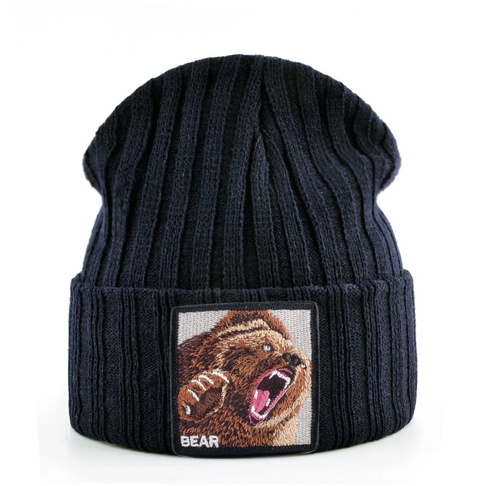 K Kissbaobei Embroidered Bear Design Beanies - ATSProducts