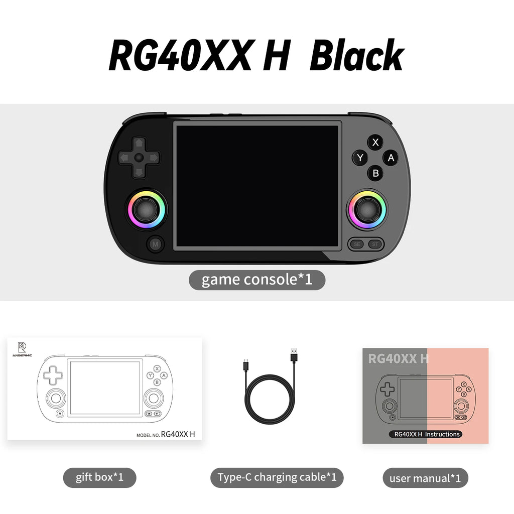 ANBERNIC Handheld Games Console 4.0" IPS Screen Linux 64-bit Multicolor LED Gaming Console Over 5000 Games - ATSProducts