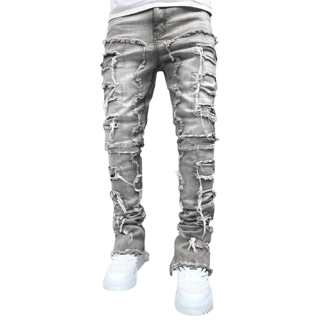 Men's Ripped Distressed Slim Fit Jeans - ATSProducts