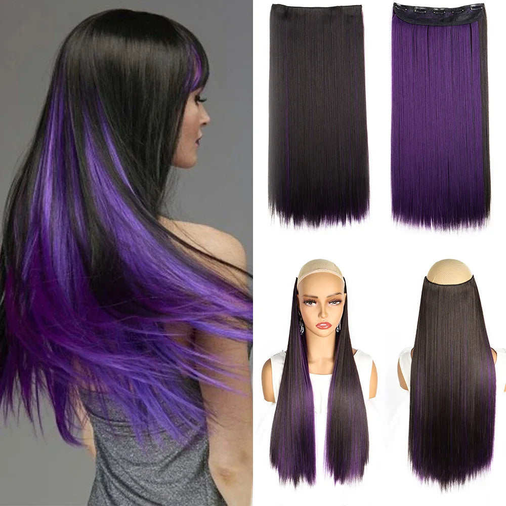 WIGSIN Synthetic 60cm 5Clip Long Straight Hair Extension - ATSProducts