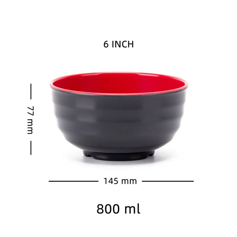 Black Red Melamine Bowls - ATSProducts