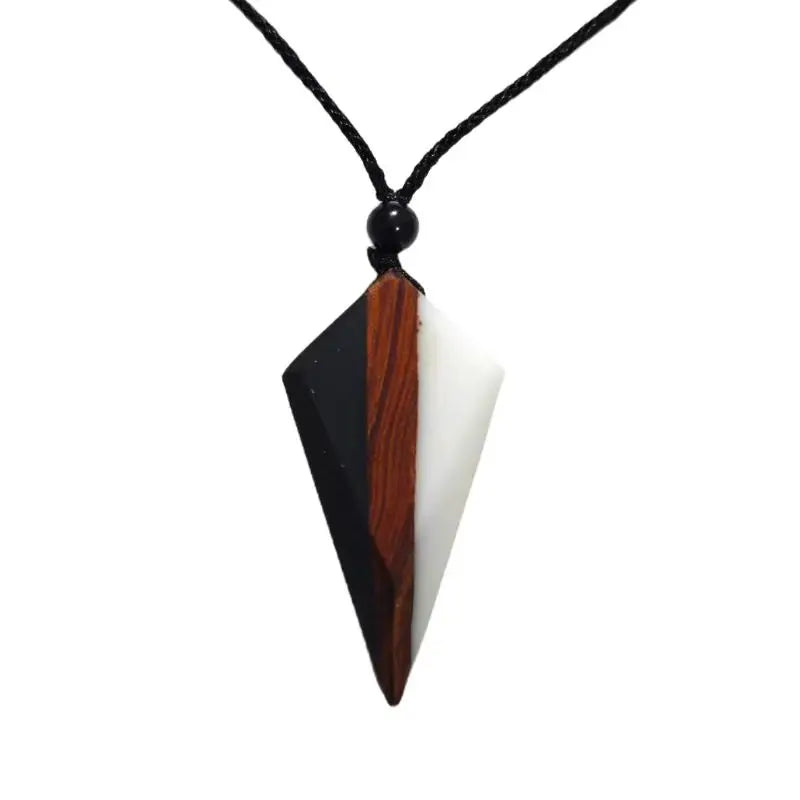 Miaiti Geometric Handcrafted Wood & Resin Pendant - ATSProducts