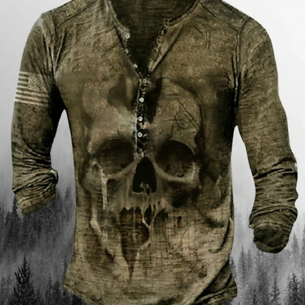 3D Design Button-Up V-Neck Shirt - ATSProducts