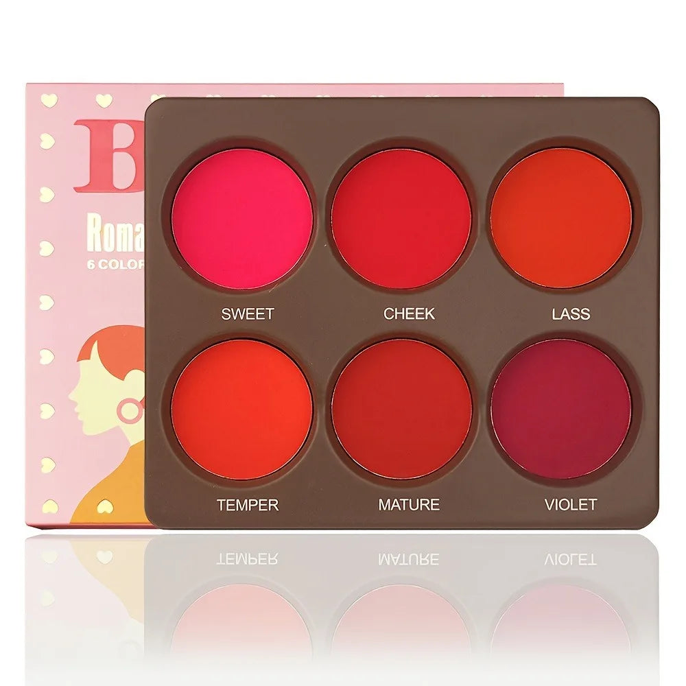Romantic Flower 6 Color Waterproof Matte Blush Palette - ATSProducts