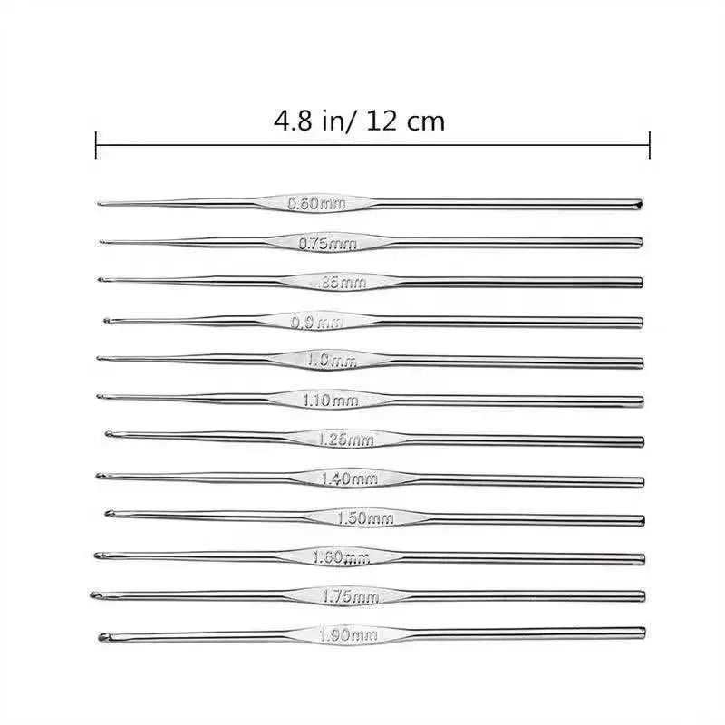 12pcs Metal Handle Crochet Hooks - ATSProducts