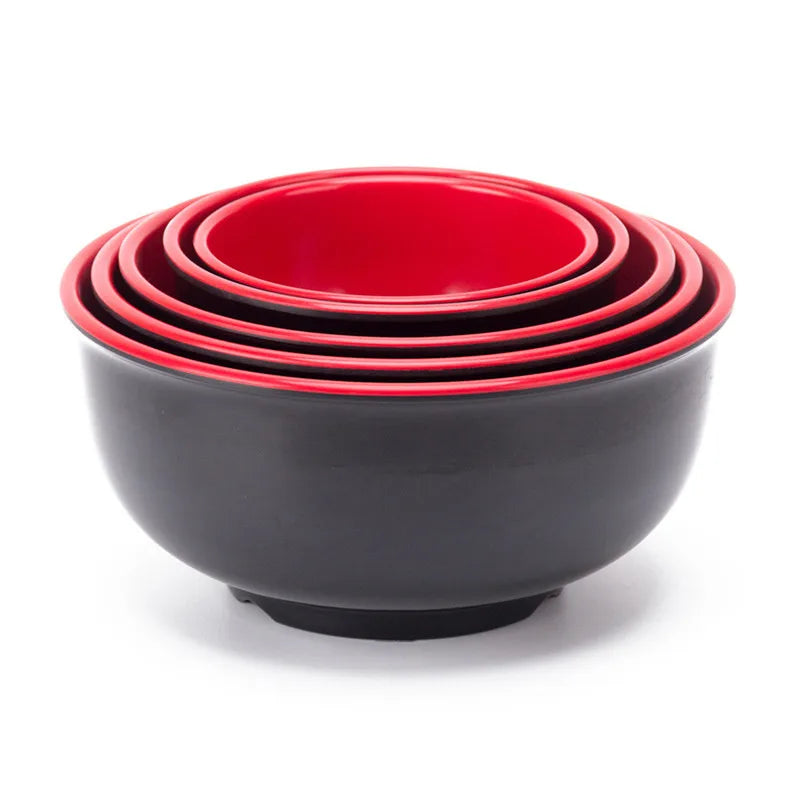 Black Red Melamine Bowls - ATSProducts