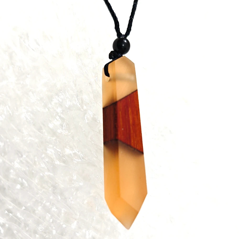Miaiti Geometric Handcrafted Wood & Resin Pendant - ATSProducts