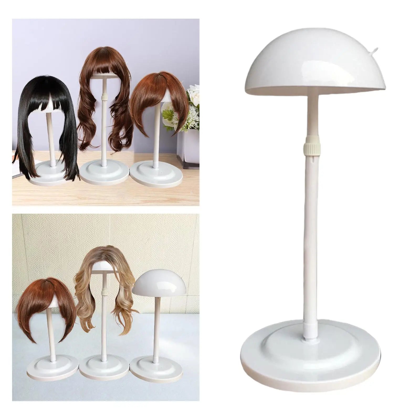 Loviver Wig Head Stand 25-48cm Adjustable Mushroom Top - ATSProducts