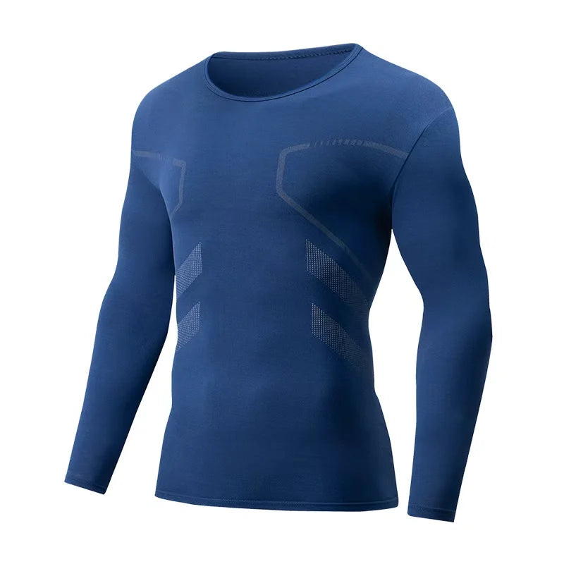 Men's Printed Warm Sports Fitness Long Sleeved T-shirt - ATSProducts