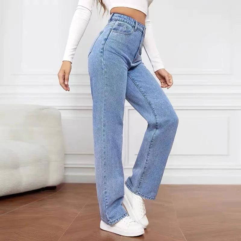 Women's High Waist Straight Leg Jeans - ATSProducts