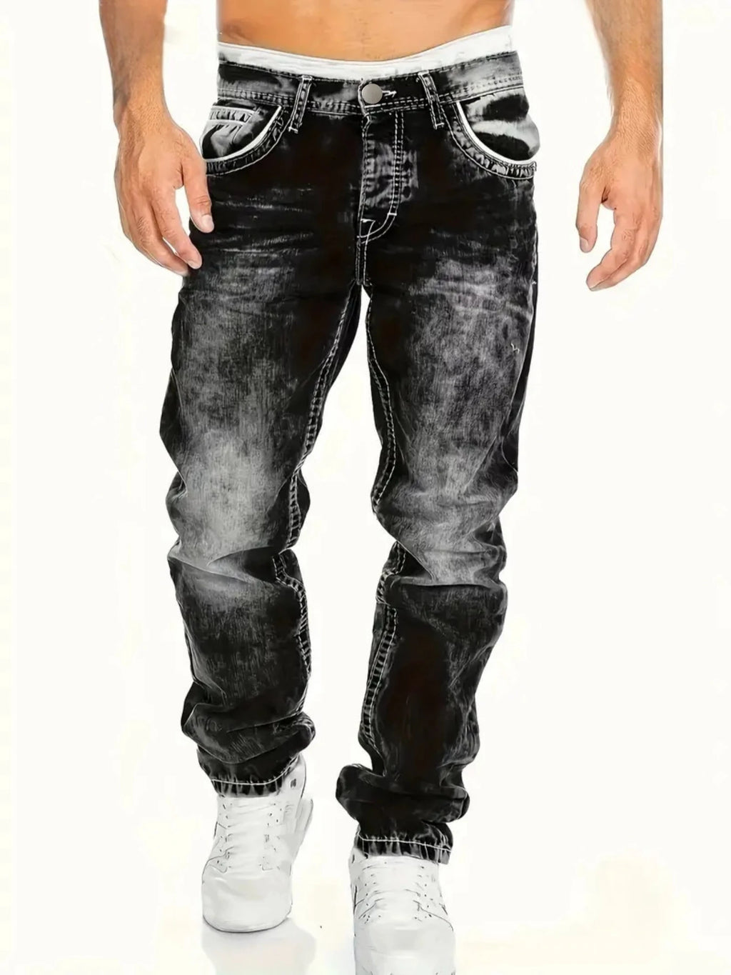 Men's Stone Washed Jeans - ATSProducts