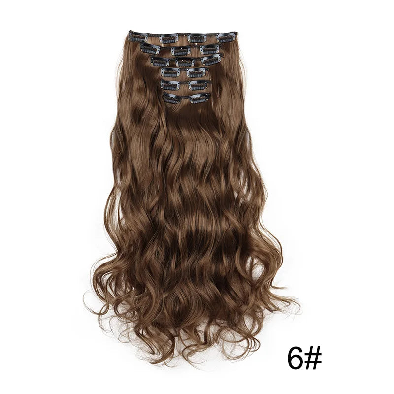 WIGSIN Synthetic 24Inch Long Curly 16 Clip Hair Extension - ATSProducts