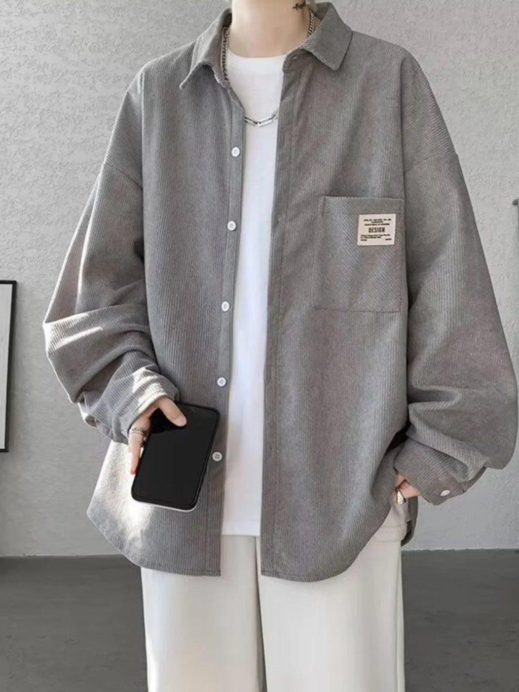 Others Corduroy Long Sleeve Button Up - ATSProducts