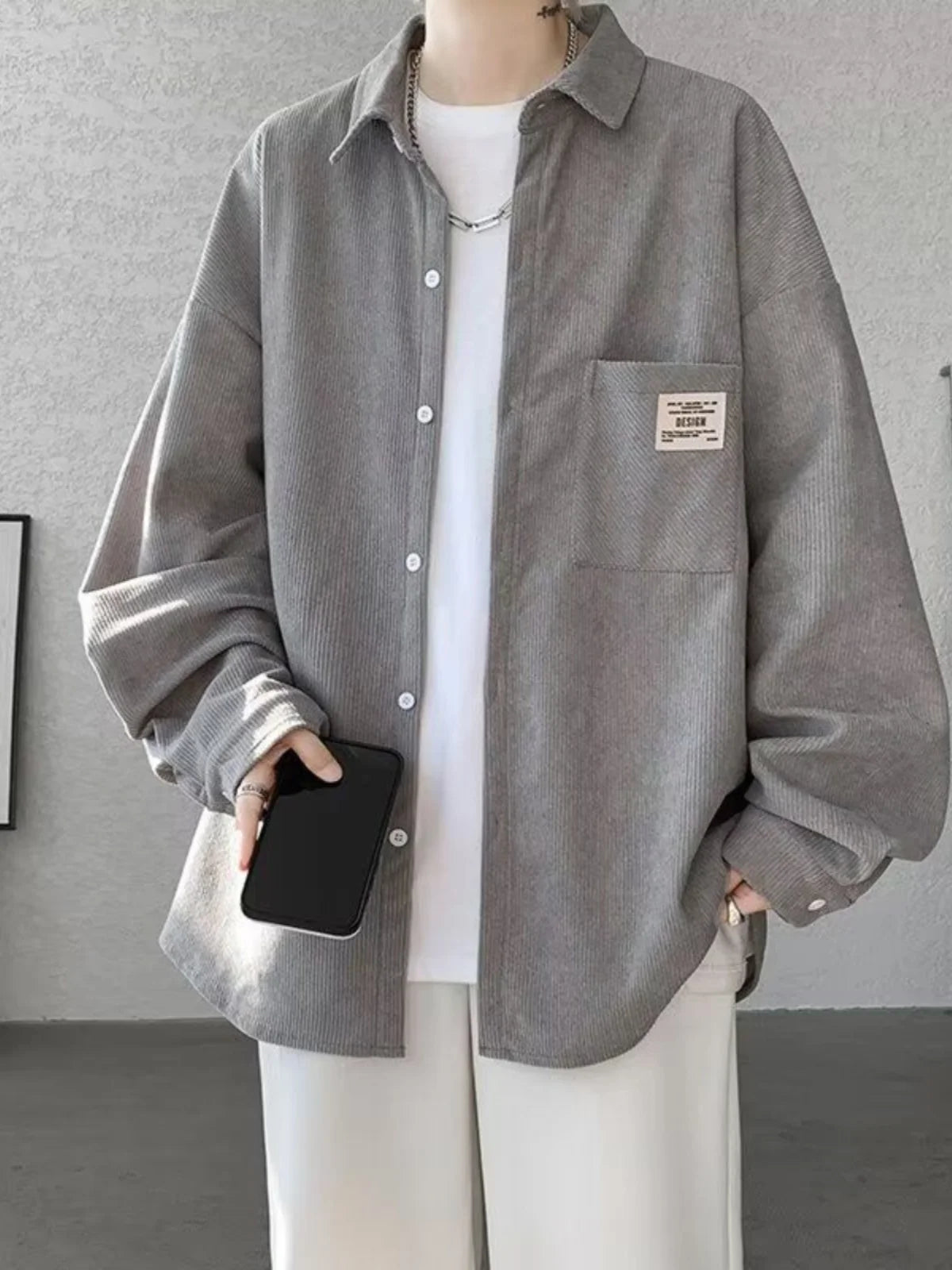 Others Corduroy Long Sleeve Button Up - ATSProducts