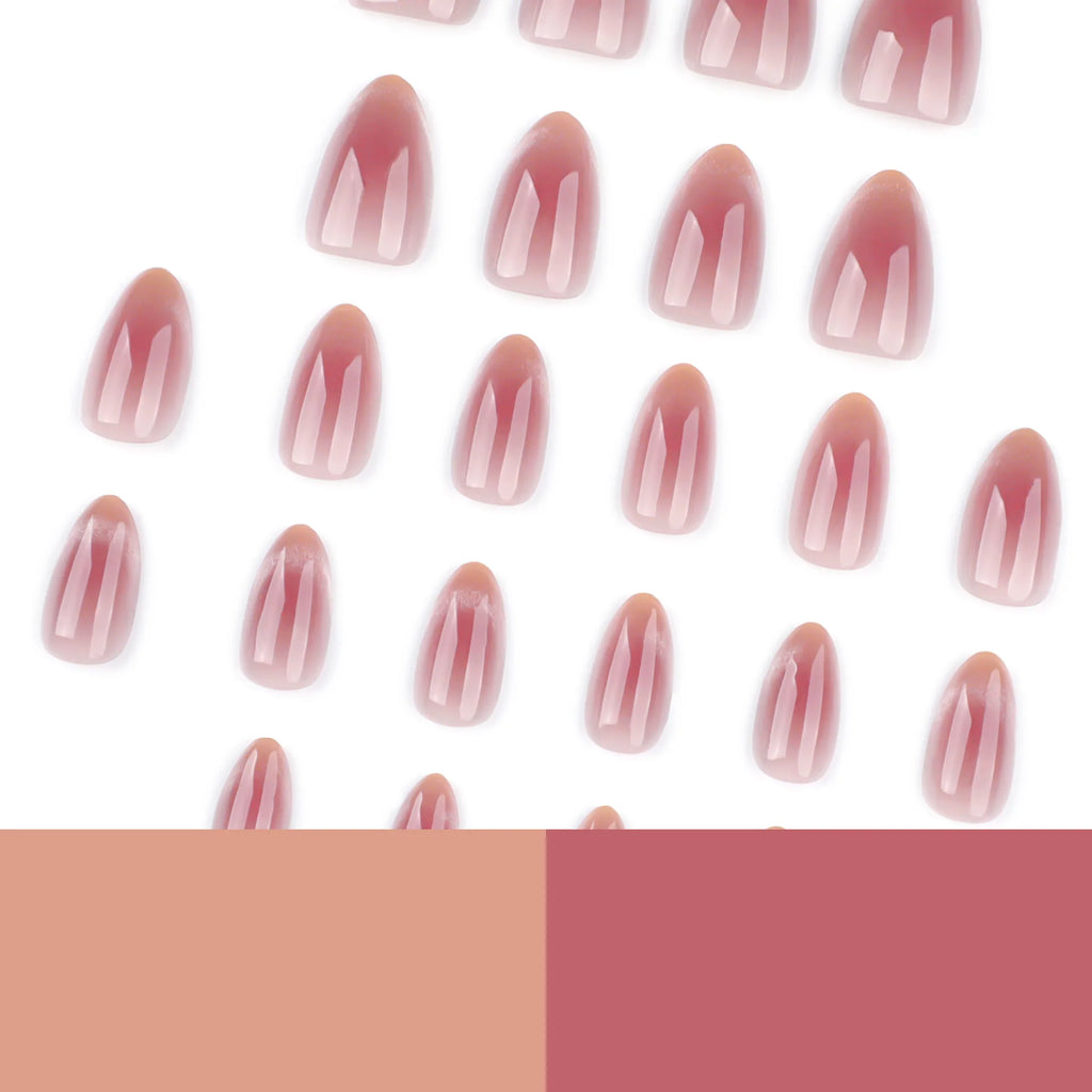 Qsezeny 24pcs French Almond Press on Nails - ATSProducts