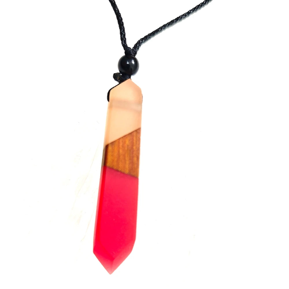 Miaiti Geometric Handcrafted Wood & Resin Pendant - ATSProducts