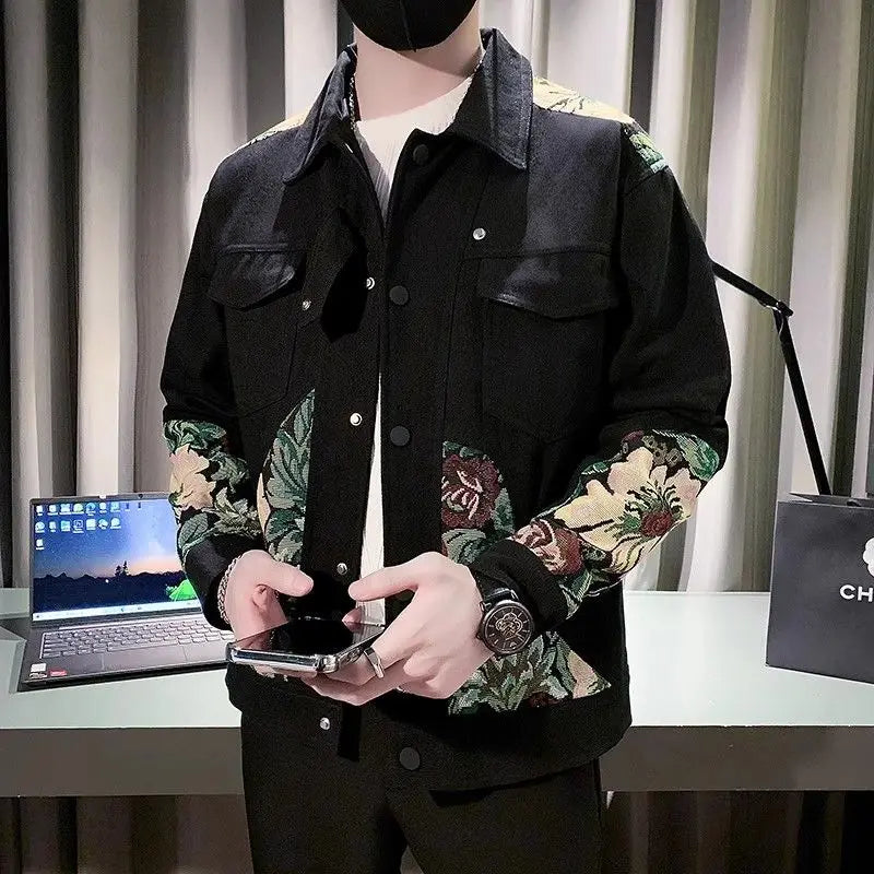 Turn-down Collar Embroidered Jacket - ATSProducts