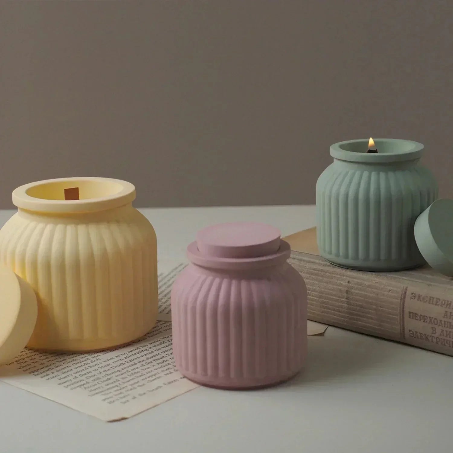 Round Candle Jar Mold with Lid - ATSProducts