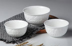4/5/6inch, white embossed porcelain salad bowls - ATSProducts